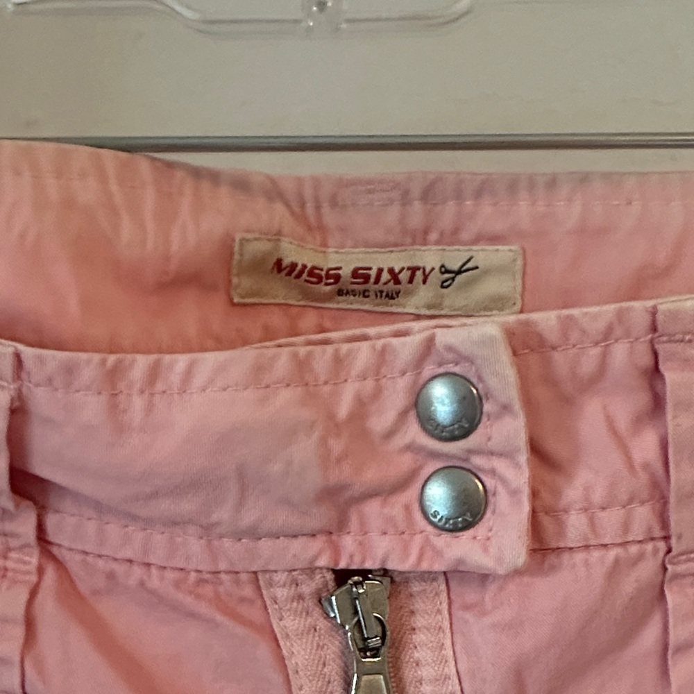 Miss Sixty Pink Cropped Pants with Silver Details